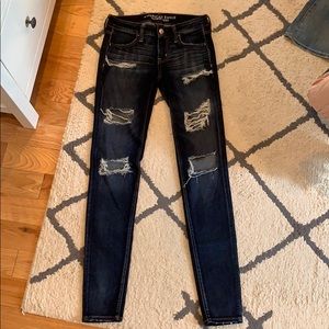 American Eagle x-long ripped jeans size 4